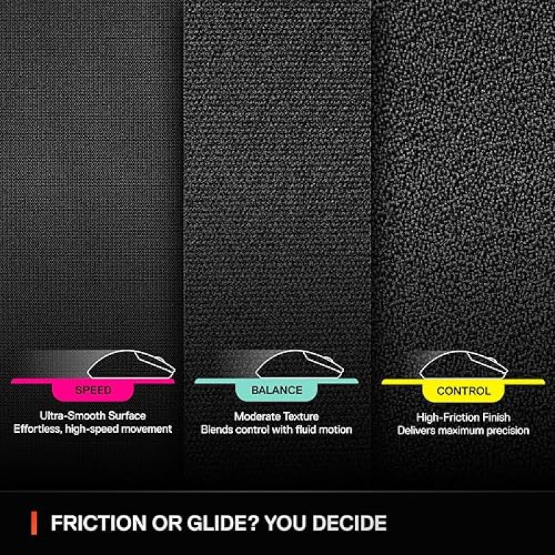 STEELSERIES QCK L GAMING MOUSEPAD EXTRA DENSE SMOOTH GLIDE NON-SLIP 16.54X19.29 INCH