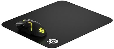 STEELSERIES QCK MEDIUM GAMING MOUSE PAD - THICK CLOTH, PEAK TRACKING STABILITY, BLACK
