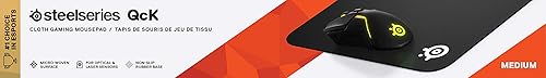 STEELSERIES QCK MEDIUM GAMING MOUSE PAD - THICK CLOTH, PEAK TRACKING STABILITY, BLACK