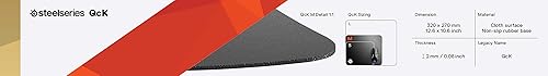 STEELSERIES QCK MEDIUM GAMING MOUSE PAD - THICK CLOTH, PEAK TRACKING STABILITY, BLACK