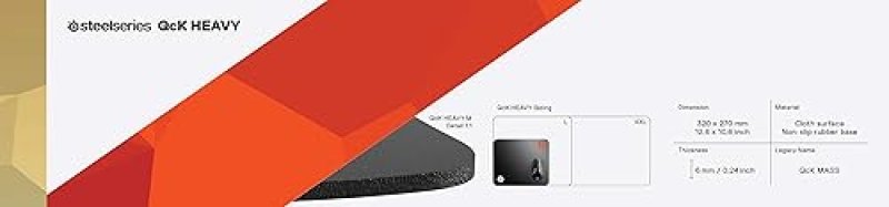 STEELSERIES QCK MEDIUM GAMING MOUSE PAD - THICK CLOTH, PEAK TRACKING STABILITY, BLACK