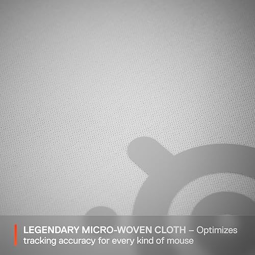 STEELSERIES QCK LARGE WHITE GAMING MOUSE PAD - MICRO-WOVEN SURFACE FOR PRECISION CONTROL