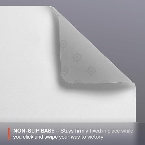 STEELSERIES QCK LARGE WHITE GAMING MOUSE PAD - MICRO-WOVEN SURFACE FOR PRECISION CONTROL