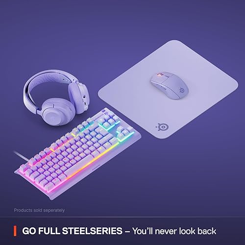 STEELSERIES QCK CLOTH GAMING MOUSE PAD MEDIUM LAVENDER - MICRO-WOVEN SURFACE, SENSOR OPTIMIZED