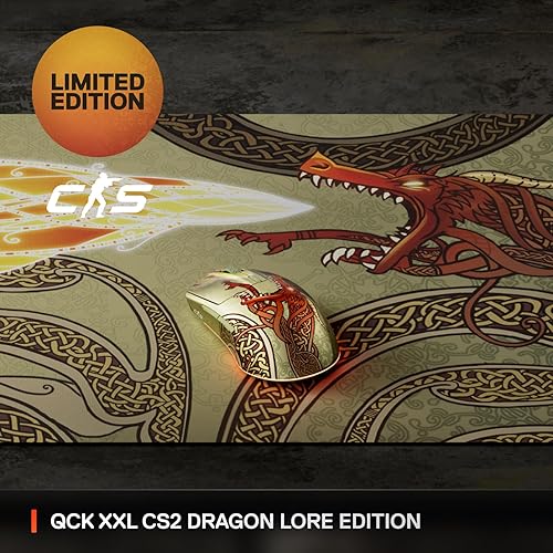 STEELSERIES QCK XXL GAMING MOUSEPAD CS2 DRAGON LORE LARGE DESK COVER, FPS RPG READY
