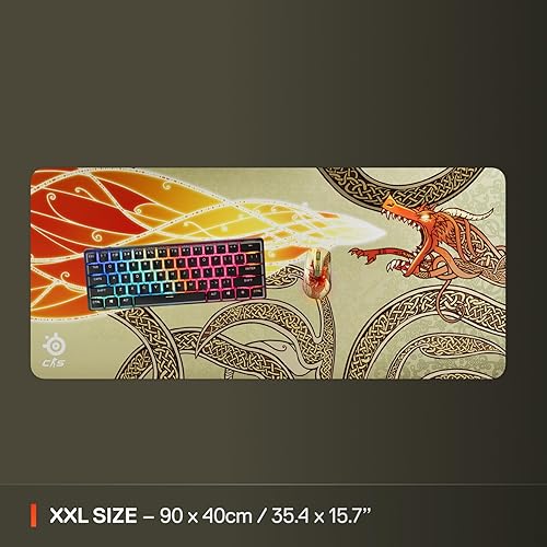 STEELSERIES QCK XXL GAMING MOUSEPAD CS2 DRAGON LORE LARGE DESK COVER, FPS RPG READY