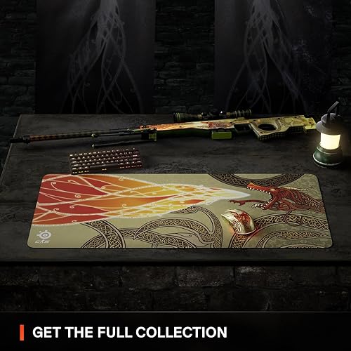 STEELSERIES QCK XXL GAMING MOUSEPAD CS2 DRAGON LORE LARGE DESK COVER, FPS RPG READY