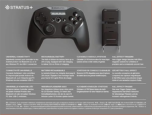 STEELSERIES STRATUS BLUETOOTH GAMING CONTROLLER FOR ANDROID WINDOWS WITH HALL EFFECT SENSORS