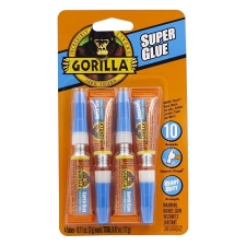GORILLA SUPER GLUE CLEAR, 4 TUBES X 3G FAST-SETTING, ALL-PURPOSE ADHESIVE FOR REPAIRS