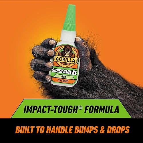 GORILLA SUPER GLUE GEL XL 25G CLEAR, FAST SETTING ALL-PURPOSE ADHESIVE FOR REPAIRS PROJECTS
