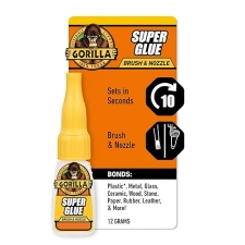 GORILLA SUPER GLUE 12G CLEAR WITH BRUSH NOZZLE APPLICATOR FAST SETTING ALL-PURPOSE REPAIR
