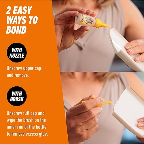 GORILLA SUPER GLUE 12G CLEAR WITH BRUSH NOZZLE APPLICATOR FAST SETTING ALL-PURPOSE REPAIR