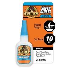 GORILLA SUPER GLUE XL CLEAR 25G FAST-SETTING, ALL-PURPOSE ADHESIVE FOR REPAIRS PROJECTS