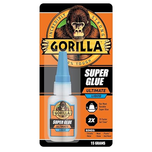 GORILLA ULTIMATE SUPER GLUE CLEAR 15G - FAST-SETTING CYANOACRYLATE WITH ANTI-CLOG CAP