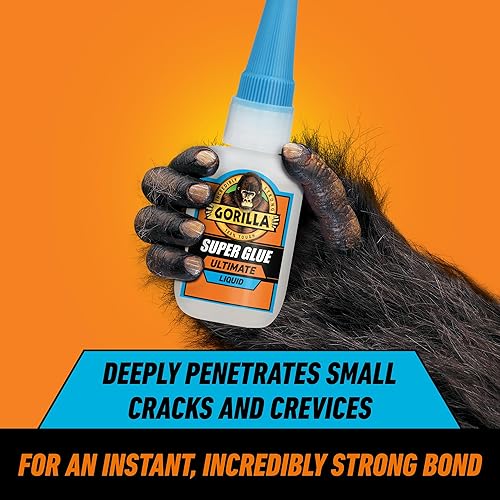 GORILLA ULTIMATE SUPER GLUE CLEAR 15G - FAST-SETTING CYANOACRYLATE WITH ANTI-CLOG CAP