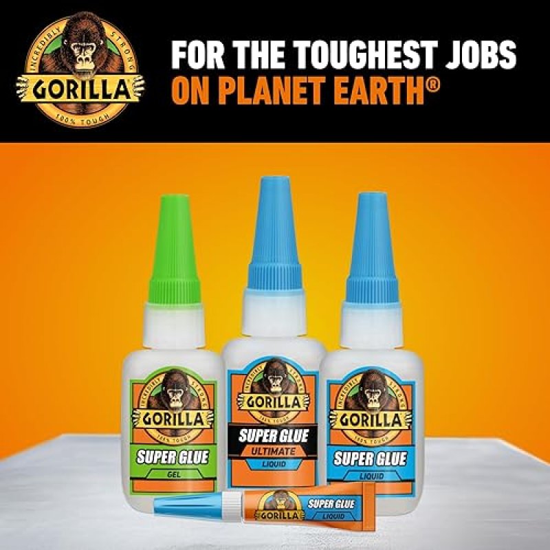 GORILLA ULTIMATE SUPER GLUE CLEAR 15G - FAST-SETTING CYANOACRYLATE WITH ANTI-CLOG CAP