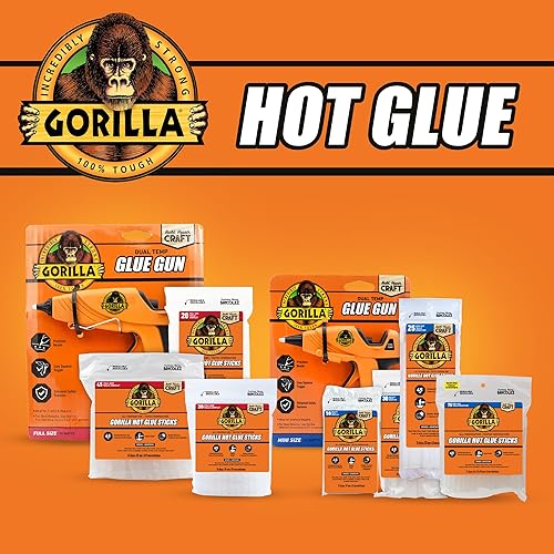 GORILLA DUAL TEMP MINI HOT GLUE GUN WITH PRECISION NOZZLE SAFETY FEATURES 1 PACK