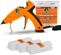 GORILLA FULL SIZE HOT GLUE GUN KIT WITH 45 STICKS DUAL TEMP, PRECISION NOZZLE, EASY SQUEEZE