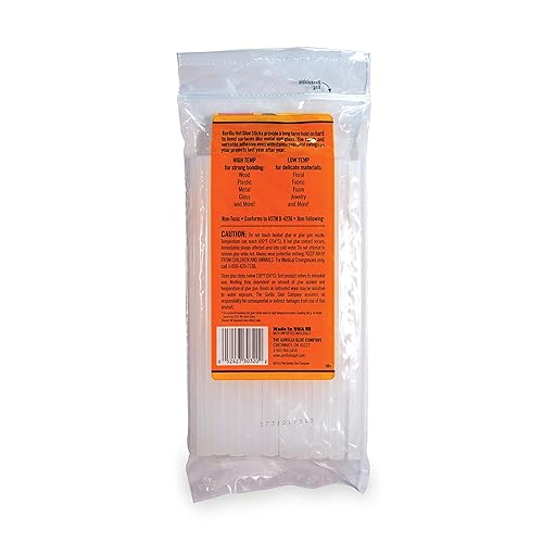 GORILLA CLEAR HOT GLUE STICKS 8 X 0.43 20 COUNT ALL TEMPERATURE SAFE, EXTENDED WORK TIME