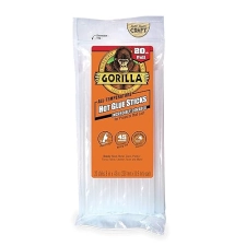GORILLA CLEAR HOT GLUE STICKS 8 X 0.43 20 COUNT ALL TEMPERATURE SAFE, EXTENDED WORK TIME