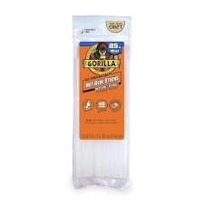 GORILLA CLEAR MINI HOT GLUE STICKS 8 X 0.27 25 COUNT SAFE, EXTENDED WORKING TIME