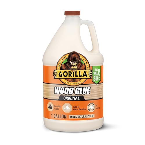 GORILLA WOOD GLUE 1 GALLON NATURAL COLOR WATER RESISTANT FOR INDOOR OUTDOOR PROJECTS