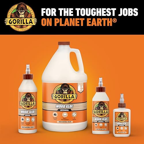 GORILLA WOOD GLUE 1 GALLON NATURAL COLOR WATER RESISTANT FOR INDOOR OUTDOOR PROJECTS