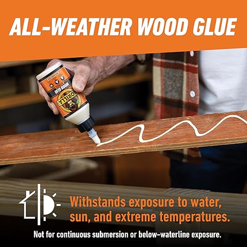 GORILLA ULTIMATE WATERPROOF WOOD GLUE 8OZ NATURAL COLOR INDOOR OUTDOOR WOOD REPAIR