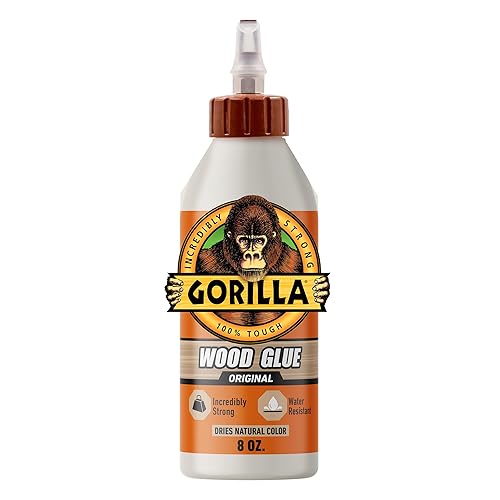 GORILLA WOOD GLUE 8 OZ BOTTLE NATURAL WOOD COLOR STRONG ADHESIVE PACK OF 1