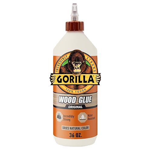 GORILLA WOOD GLUE 36 OZ NATURAL COLOR WATER RESISTANT FOR INDOOR OUTDOOR WOOD REPAIRS