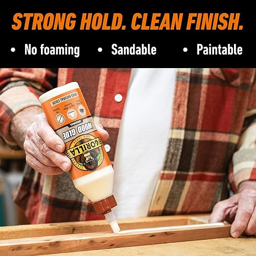 GORILLA WOOD GLUE 36 OZ NATURAL COLOR WATER RESISTANT FOR INDOOR OUTDOOR WOOD REPAIRS