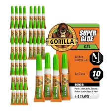 GORILLA SUPER GLUE GEL CLEAR, FAST SETTING, 4 X 3G TUBES, PACK OF 10 ALL PURPOSE REPAIR