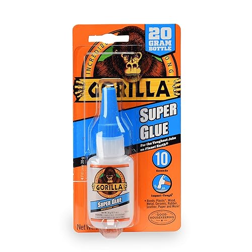 GORILLA SUPER GLUE CLEAR 20G PACK OF 10 FAST SETTING, ALL-PURPOSE ADHESIVE FOR REPAIRS