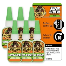 GORILLA SUPER GLUE GEL XL 25G PACK OF 6 CLEAR, FAST-SETTING, ALL-PURPOSE ADHESIVE
