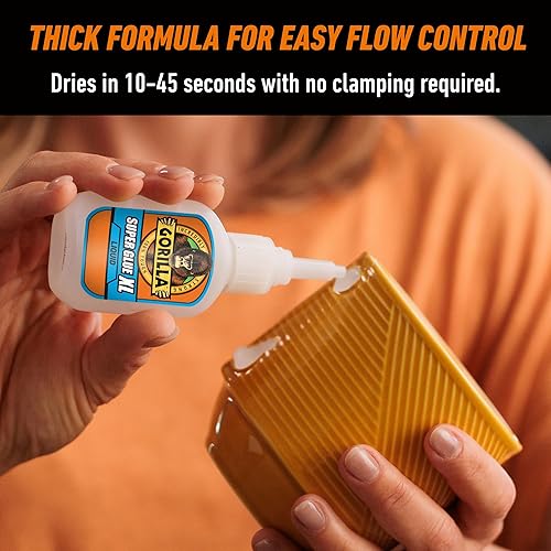 GORILLA SUPER GLUE XL CLEAR 25G PACK OF 2 FAST-SETTING ALL-PURPOSE ADHESIVE FOR REPAIRS