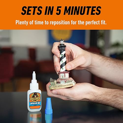 GORILLA SUPER GLUE XL CLEAR 25G PACK OF 2 FAST-SETTING ALL-PURPOSE ADHESIVE FOR REPAIRS
