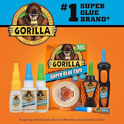 GORILLA SUPER GLUE DOUBLE SIDED TAPE, CLEAR, HIGH TACK, PERMANENT, 5 8IN X 20FT, 2 PACK