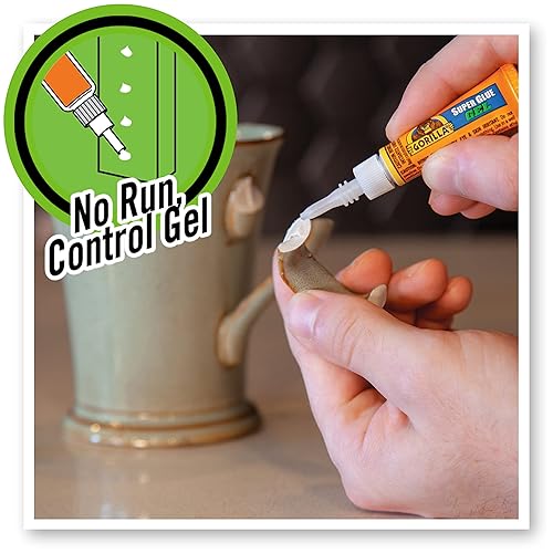 GORILLA SUPER GLUE GEL CLEAR, 4 X 3G TUBES 2 PACK FAST-SETTING ALL-PURPOSE ADHESIVE