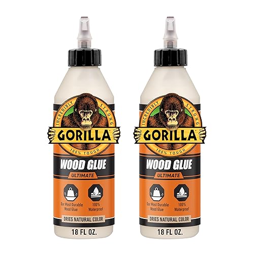 GORILLA ULTIMATE WATERPROOF WOOD GLUE 18OZ PACK OF 2 NATURAL COLOR FOR INDOOR OUTDOOR USE