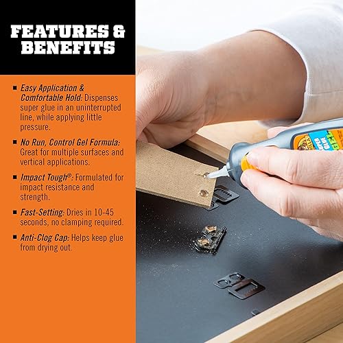 GORILLA SUPER GLUE GEL PEN 5.5G PACK OF 2 STRONG, PRECISE ADHESIVE FOR REPAIRS