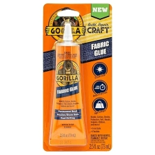 GORILLA FABRIC GLUE 2.5OZ PACK OF 3 WATERPROOF, NO SEW, WASHER DRYER SAFE, CLEAR BOND
