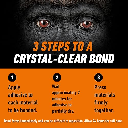 GORILLA FABRIC GLUE 2.5OZ PACK OF 3 WATERPROOF, NO SEW, WASHER DRYER SAFE, CLEAR BOND