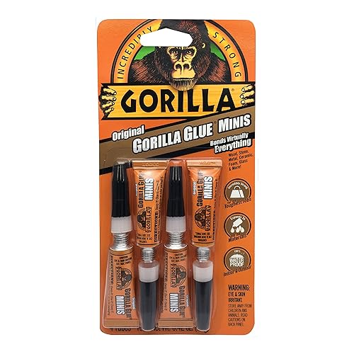 GORILLA ORIGINAL WATERPROOF POLYURETHANE GLUE, BROWN, 4 X 3G TUBES, PACK OF 6 ALL PURPOSE