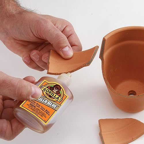 GORILLA ORIGINAL WATERPROOF POLYURETHANE GLUE, 2OZ BROWN BOTTLE STRONG ADHESIVE, PACK OF 1