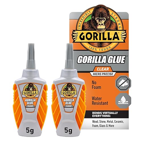 GORILLA GLUE MICRO PRECISE CLEAR GLUE 5G PACK OF 2 CRYSTAL CLEAR, ALL-PURPOSE, WATER RESISTANT