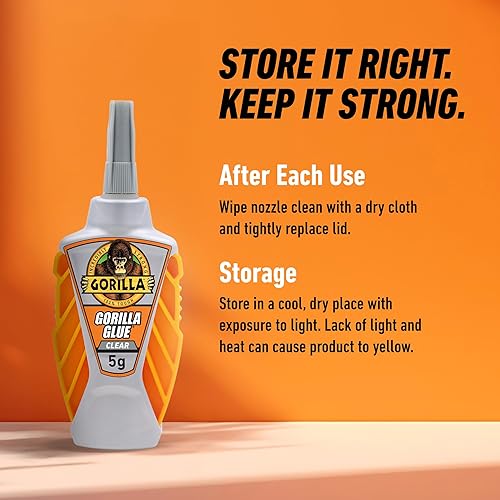 GORILLA GLUE MICRO PRECISE CLEAR GLUE 5G PACK OF 2 CRYSTAL CLEAR, ALL-PURPOSE, WATER RESISTANT