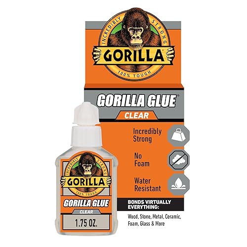 GORILLA CLEAR GLUE 1.75 OZ BOTTLE CRYSTAL CLEAR, ALL-PURPOSE, WATER RESISTANT ADHESIVE