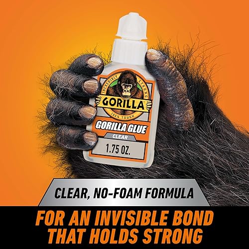 GORILLA CLEAR GLUE 1.75 OZ BOTTLE CRYSTAL CLEAR, ALL-PURPOSE, WATER RESISTANT ADHESIVE
