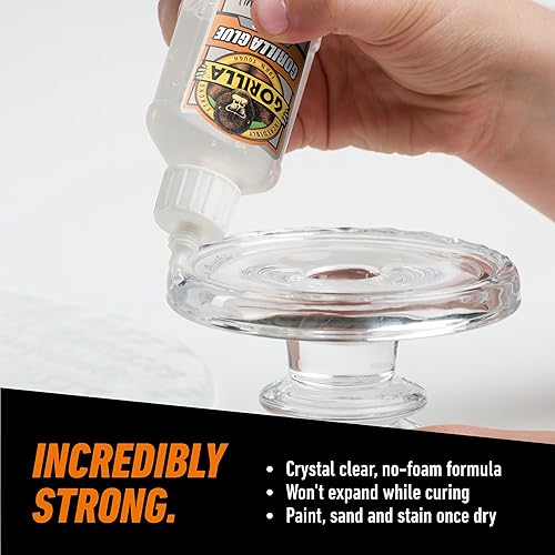 GORILLA CLEAR GLUE 1.75 OZ BOTTLE CRYSTAL CLEAR, ALL-PURPOSE, WATER RESISTANT ADHESIVE
