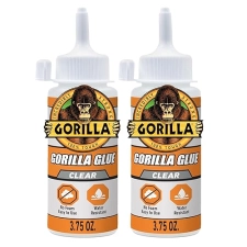 GORILLA CLEAR GLUE 3.75 OZ PACK OF 2 CRYSTAL CLEAR, ALL-PURPOSE, WATER RESISTANT ADHESIVE
